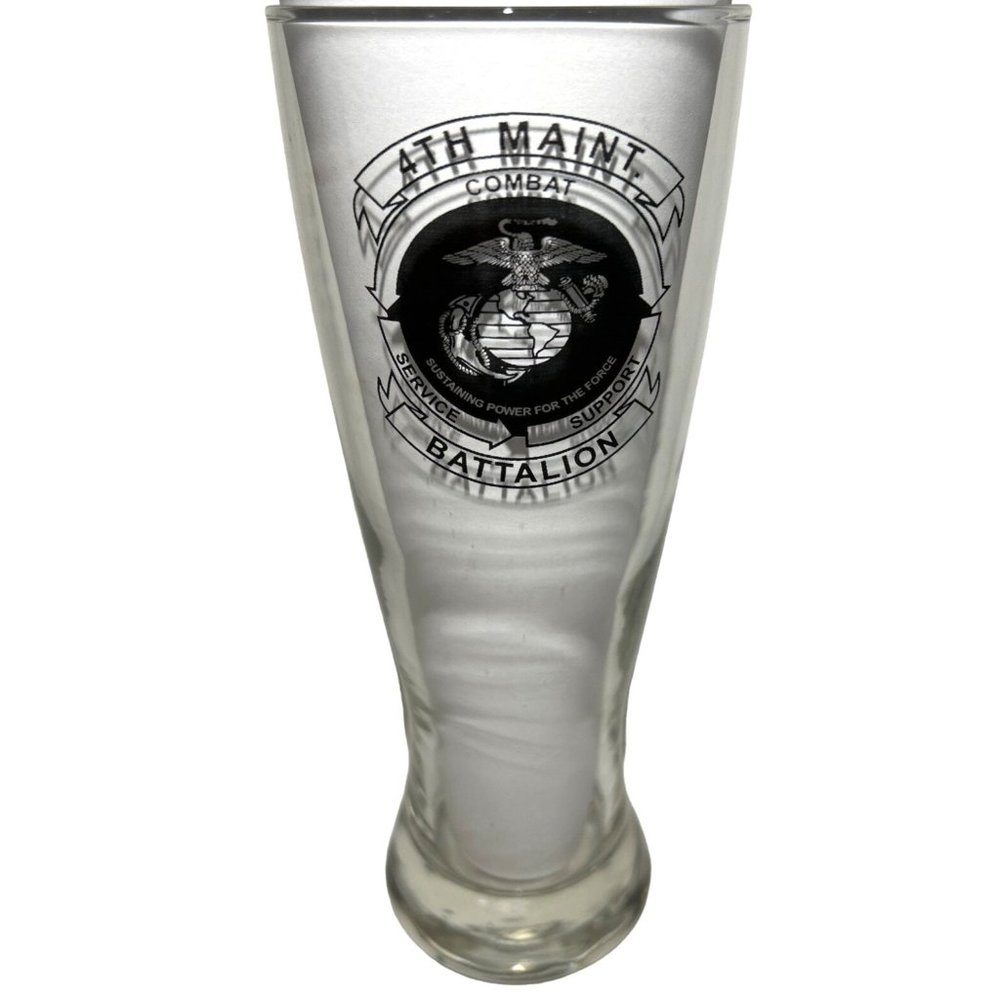 USMC 231st Birthday Ball Pint Glasses 8.5" Tall Set of Two - Picture 2 of 5